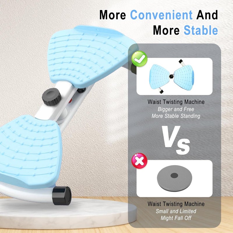 OSCILLATING SLIM Waist Twister Machine with Resistance Bands - 300 lbs Weight Capacity, Non-Slip Twist Board, Noiseless Ab Twister for Belly Fat Loss, Home Gym Equipment for Women/Men - Image 4